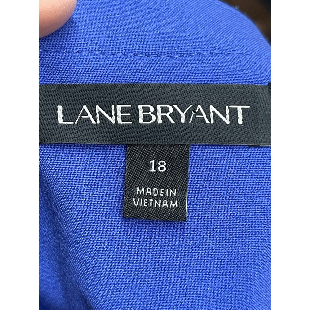 Lane Bryant Royal Blue Open Front Draped Shawl Collar Blazer Plus Size 18 - Picture 4 of 5
